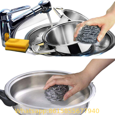 Premium Stainless Steel Scrubber with Metal Scouring Pads Kitchen Cleaner Heavy Duty Cleaning Supplies for Tough Cleanin