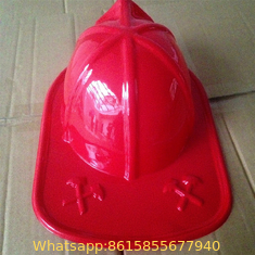Child Size Red Plastic Fire Chief Hat Halloween Party Plasticfireman Helmet Hat