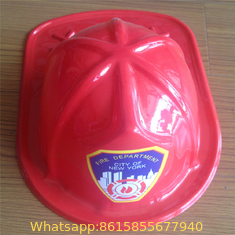 Child Size Red Plastic Fire Chief Hat Halloween Party Plasticfireman Helmet Hat