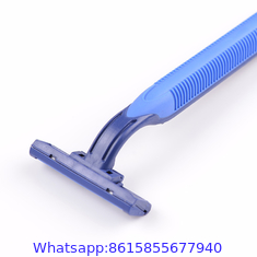 rubber handle twin triple blade disposable face shaving razor