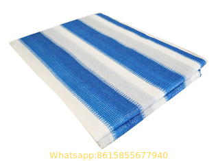 Blue and White Striped Outdoor Shading Net with Iron Grommets
