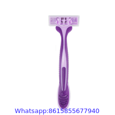 Disposable mens stainless steel Triple blade beard display card shaving razor