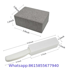 Pumice Toilet Bowl Ring Remover, Grey Pumice Stone with Handle, Removes Unsightly Toilet Rings, Stains from Toilet