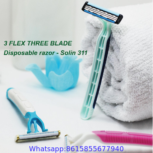 SOLIN311 Triple blade disposable shaving razor