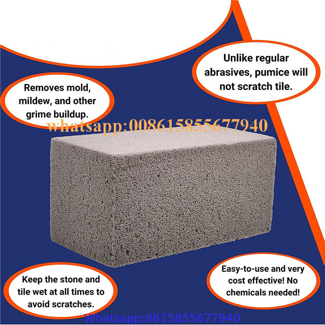 Grill Scraper Pumice Stones (6 Stones) with Handle and Scraper - Grill Cleaning Pumice Stone Blocks - Griddle Stone